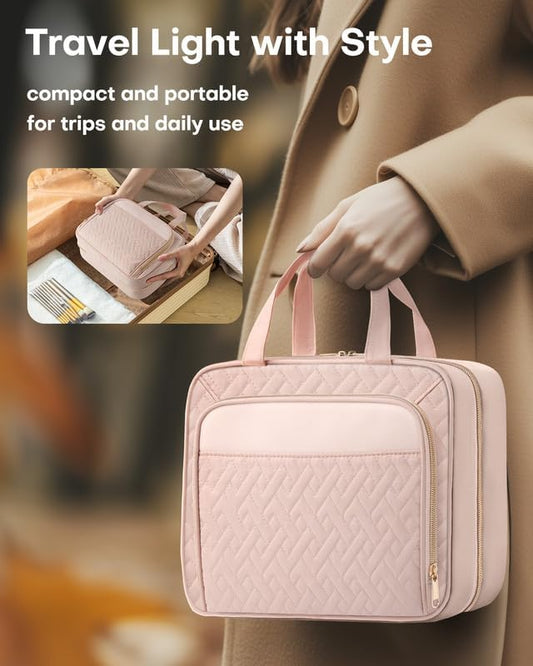 Large Travel Cosmetic Bag with Hanging Hook | WAFRANA